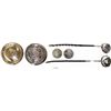 Image 1 : Lot of 2 Great Britain shillings (Anne 1709 and George II 1758) mounted inside the bowls of 2 silver