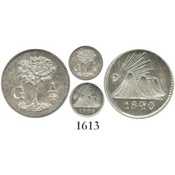 Guatemala, Central American Republic, 1/4 real, 1840/30, encapsulated NGC MS 67, tied for finest spe