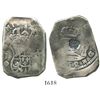 Image 1 : Guatemala, 8 reales, sun-over-mountains countermark (Type II, 1839) on a Guatemala cob 8 reales (17)