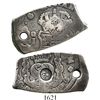 Image 1 : Guatemala, 8 reales, sun-over-mountains countermark (Type II, 1839) on a Guatemala cob 8R (date not 