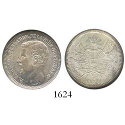 Guatemala, 2 reales, 1867-R, Carrera, encapsulated NGC MS 63.