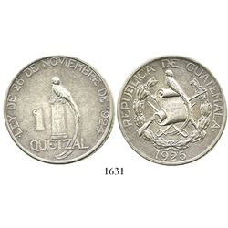 Guatemala (struck in Philadelphia), 1 quetzal, 1925, rare.