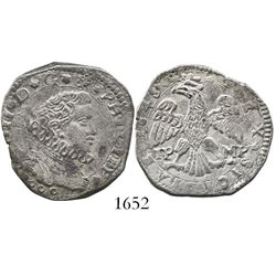 Sicily, Italy (under Spanish rule), 4 tari, Philip IV, 1648IP-MP.