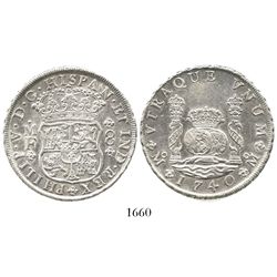 Mexico City, Mexico, pillar 8 reales, Philip V, 1740MF.