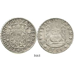 Mexico City, Mexico, pillar 8 reales, Ferdinand VI, 1753MF.