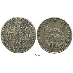 Mexico City, Mexico, pillar 8 reales, Charles III, 1760MM.