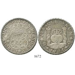 Mexico City, Mexico, pillar 8 reales, Charles III, 1771FM.