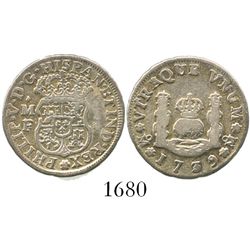 Mexico City, Mexico, pillar 1 real, Philip V, 1739/8MF, rare overdate (unlisted in Gilboy).