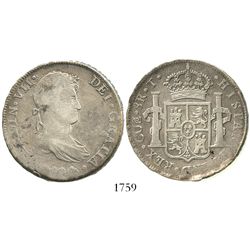 Cuzco, Peru, bust 8 reales, Ferdinand VII, 1824T.