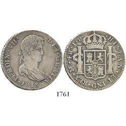 Lima, Peru, bust 4 reales, Ferdinand VII, 1813JP.