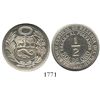 Image 1 : Peru, copper-nickel pattern 1/2 sol, 1946-AP, encapsulated NGC MS 63, finest (and only) known specim