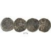 Image 1 : Lot of 2 Lisbon, Portugal, meio tostaos (50 reis), Phillip II or III (late 1500s to early 1600s).