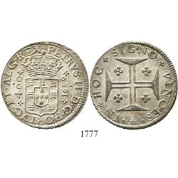 Lisbon, Portugal, 400 reis, Pedro II, 1689.