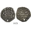 Image 1 : Caracas, Venezuela, "imitation cob" 2 reales, date "184" (early 1800s), rare.
