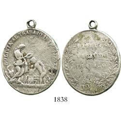 Potosi, Bolivia, oval silver medal, 1853, effective labor, ex-Derman.