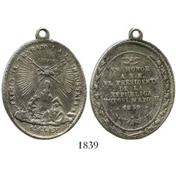 Potosi, Bolivia, oval silver medal, 1859, Industry/Linares, ex-Derman.