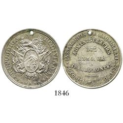 Potosi, Bolivia, 50 centavos silver medal, 1906, Montes, ex-Derman.