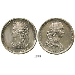 Mexico City, Mexico, silver proclamation medal, Charles IV, 1789, normal date, Archbishop issue, por