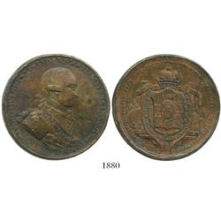 Mexico City, Mexico, bronze proclamation medal, Charles IV, 1789, mining issue, ex-Bir