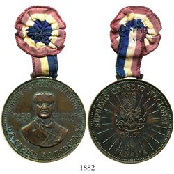 Panama, bronze medal with cloth ribbon, 1956, Dr. Carlos A. Mendoza, rare.