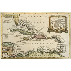 Small British map dated 1768 of the West Indies, engraved for Charles Theodore Middleton's Complete 