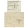 Image 1 : Lot of 2 Revolutionary War-era military pay documents from Connecticut: 1781 pay warrant and 1783 pa