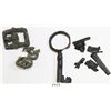 Image 1 : Lot of small artifacts (iron key, encrusted pewter buckles, etc.) with original division documents f