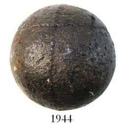 Large iron cannonball, probably 1700s.