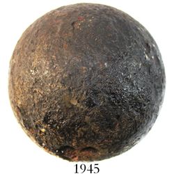 Large iron cannonball, probably 1700s.