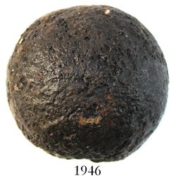 Large iron cannonball, probably 1700s.