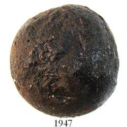 Medium-large iron cannonball, probably 1700s.