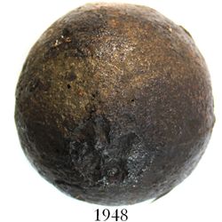 Small iron cannonball, probably 1700s.