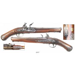 Northern Italian (Brescia) flintlock pistol, signed Ponsino Borgogno, ca. 1730-50, rare.