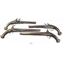 Lot of 2 Eastern European flintlock pistols, 1700s.