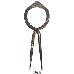 Brass navigational dividers with iron legs, British, early 1800s.