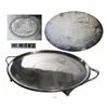 Image 1 : Large silver tray (footed platter) made by John Hutson, engraved Pirate capture