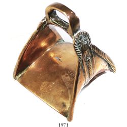 Spanish colonial bronze stirrup, 1600s, found in Peru.