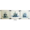 Image 1 : Lot of 3 Dutch blue-on-white porcelain tiles depicting East Indiamen, early 1800s.