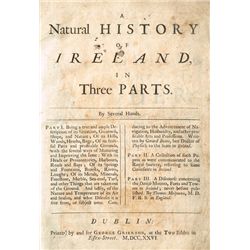 1726: A Natural History of Ireland in Three Parts by Gerard Boate Gerard and Thomas Molyneaux