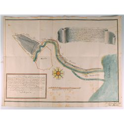 1788: Hand drawn and coloured Venetian map