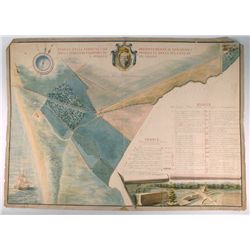 1809: Plan of Palidoro near Rome, Italy