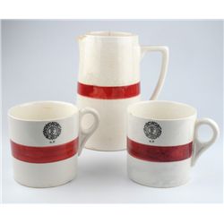 1940s: Irish Army Arklow Pottery cups and jug