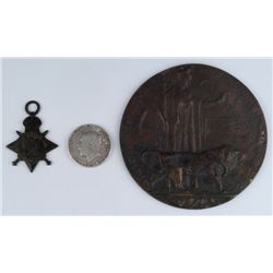 WW1 Memorial Plaque and 1914-15 Star to Private M. Desmond Royal Munster Fusiliers killed at V Beach