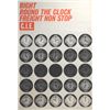 Image 1 : circa 1960s: CIE Railway posters including "Right Round The Clock Freight Non Stop"