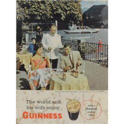 circa 1960: Guinness 'Lake Como' standing advertisement