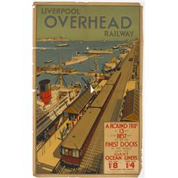 circa 1930: Liverpool Overhead Railway poster