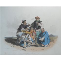 1805: Costume of China framed coloured engravings