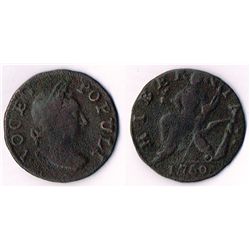 George II (1727-1760). 1760 "VOCE POPULI" halfpenny.