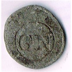 Co. Donegal. 18th century Ardara lead token of Reverend George Nesbitt.