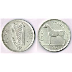 Halfcrown and florin, 1939.